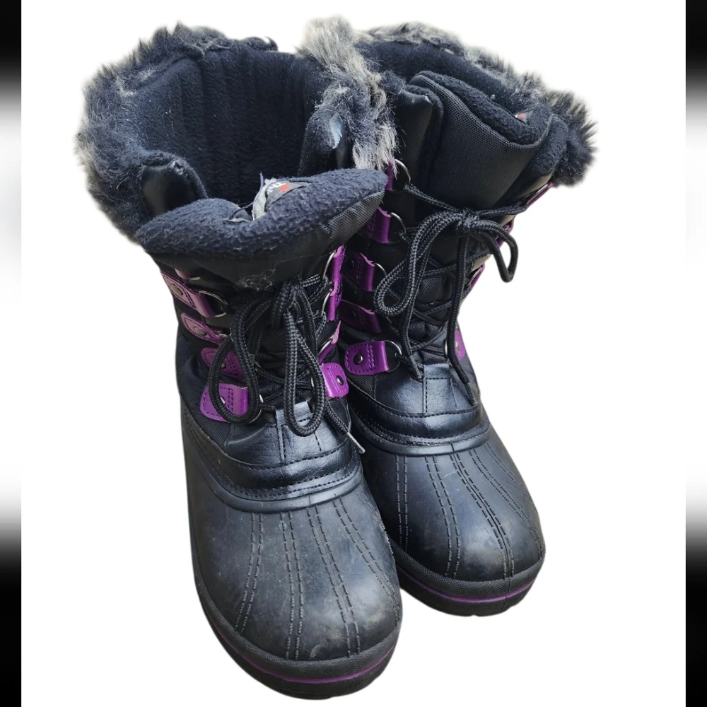 QUEST thinsulate girls winter snow/rain boots, size 6